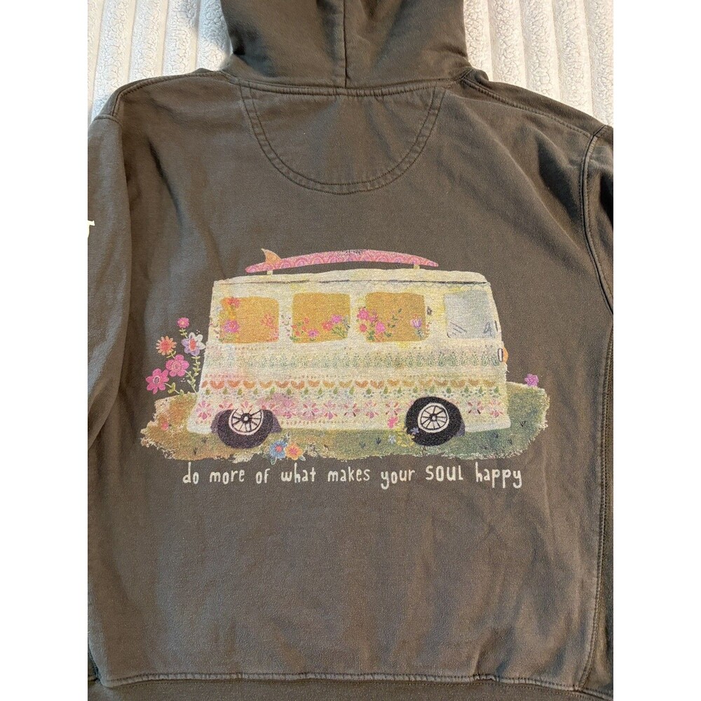 Natural Life Camper Van make your soul happy Hoodie Sweatshirt Women’s XS gray - Picture 9 of 9